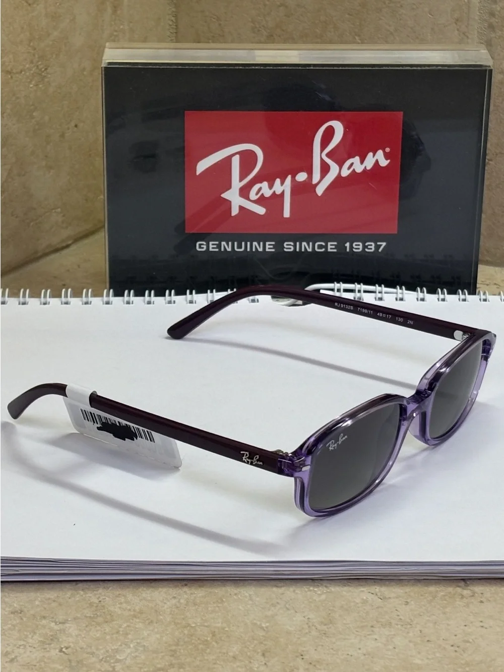 New Ray-Ban Kids RJ9132S 7199/11 Transparent Polished Violet Sunglasses